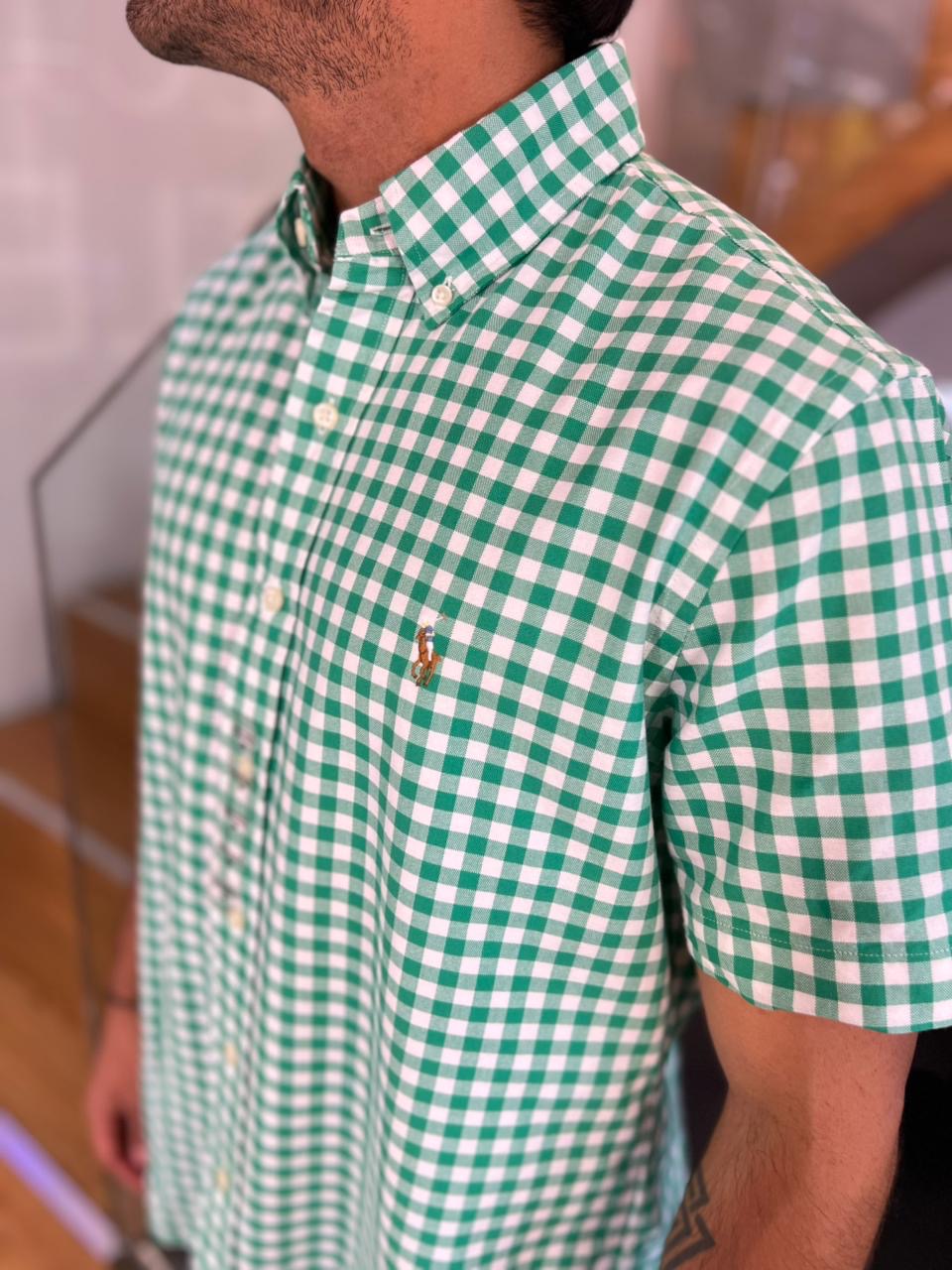 Camisa Polo R.L hombre Oxford Manga Corta