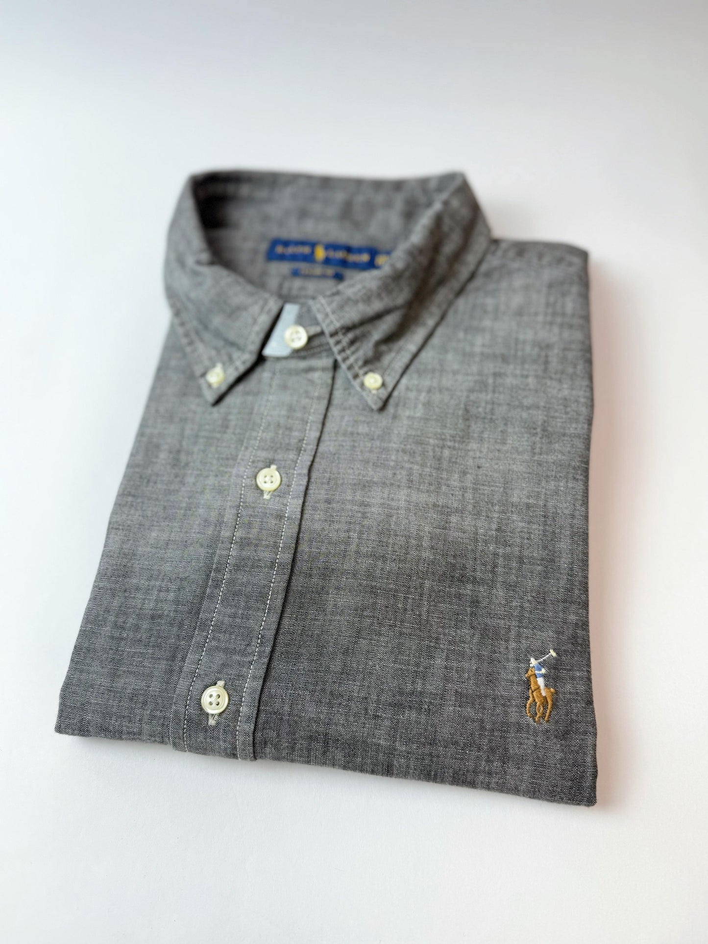 Camisa Polo R.L hombre Algodón Gris