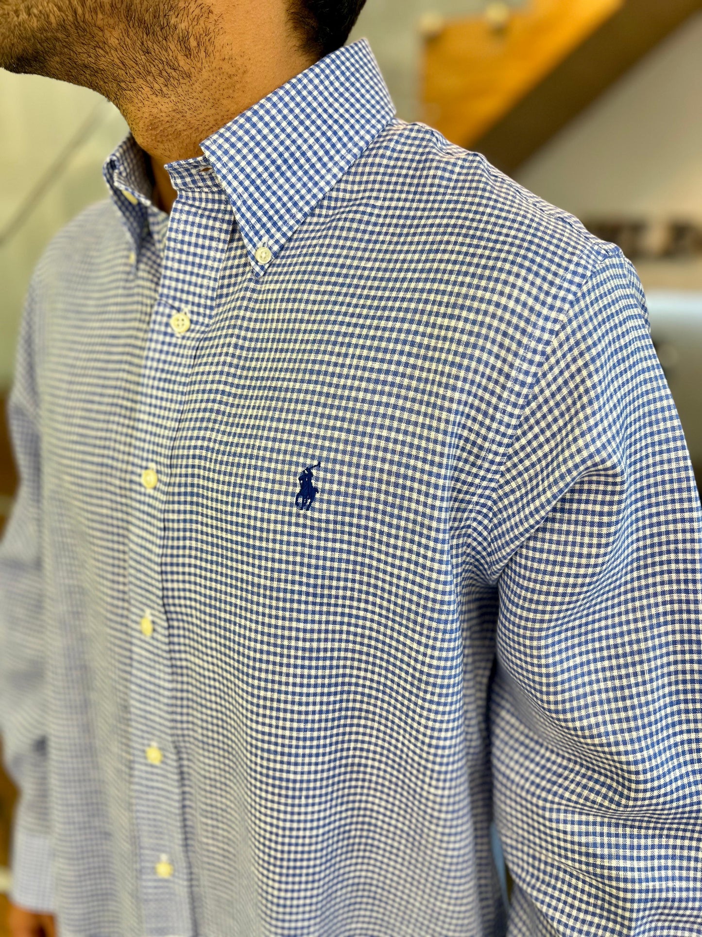 Camisa Polo R.L hombre Lino