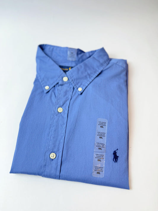 Camisa Polo R.L hombre Algodón Celeste