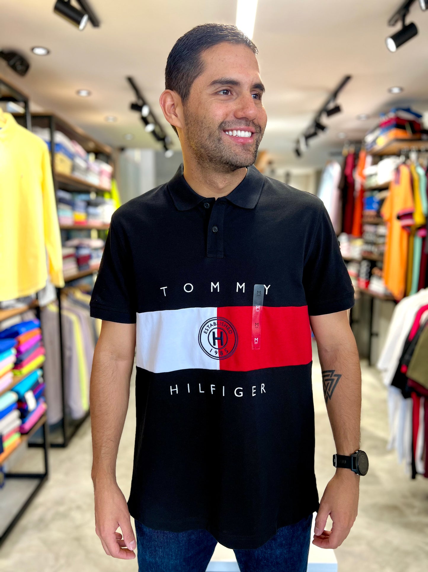 Polo Tommy Hilfiger Hombre Negro