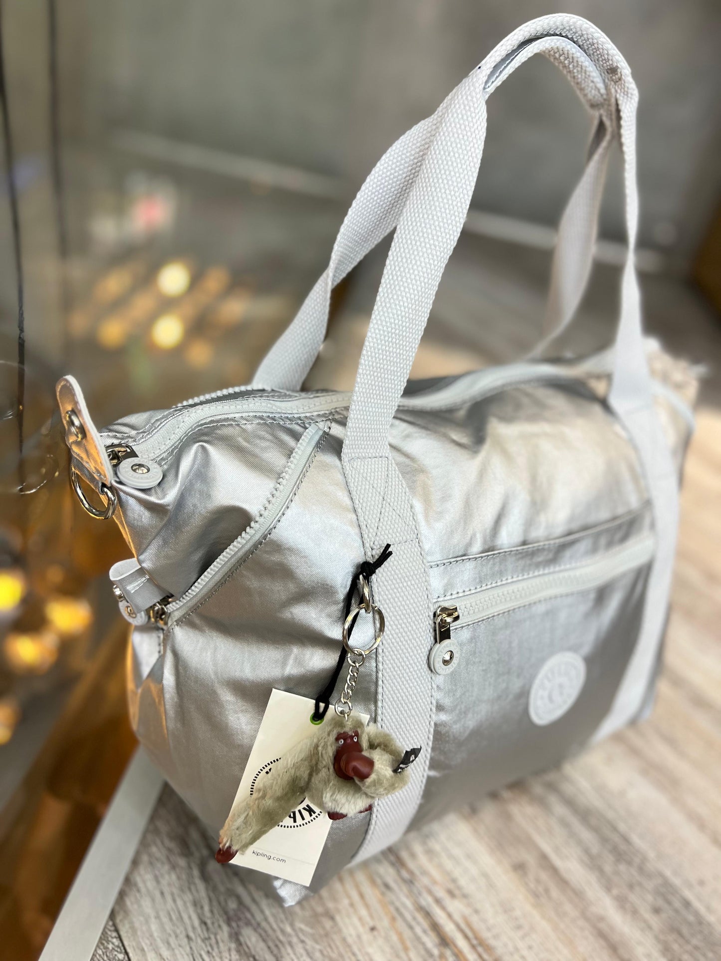 Bolso de Mano Plateado