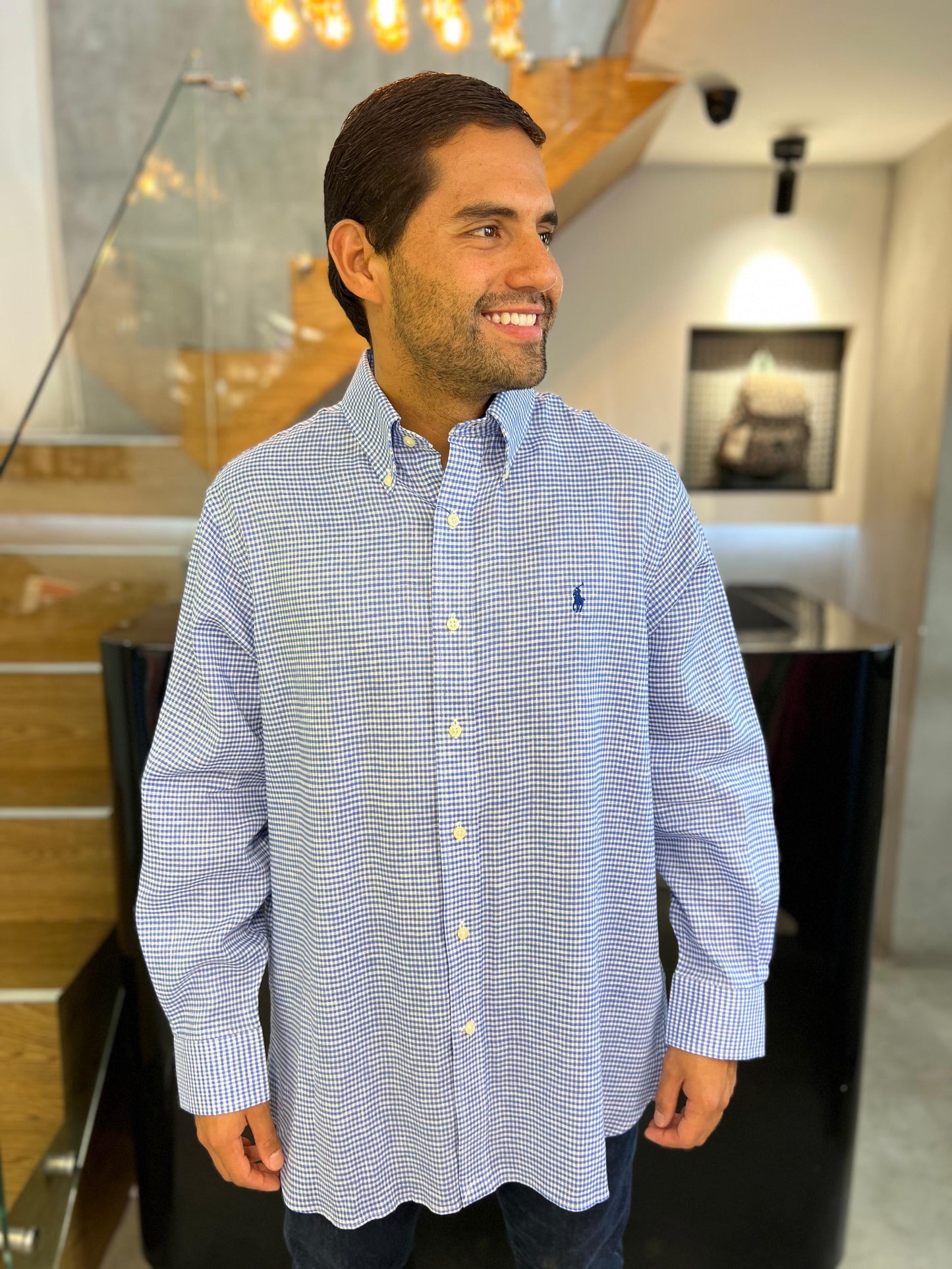 Camisa Polo R.L hombre Lino