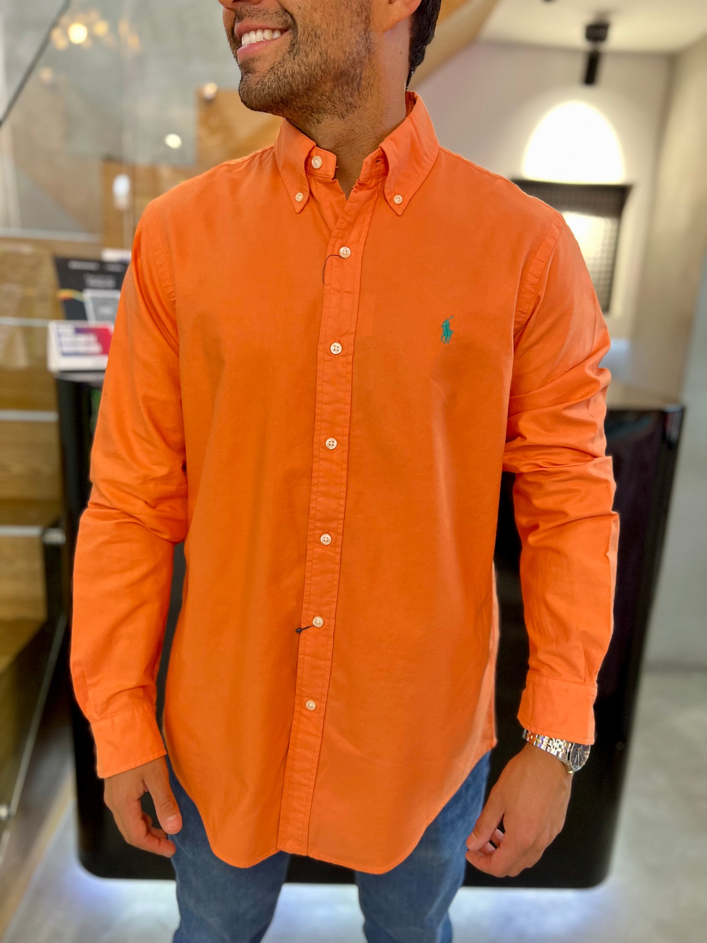 Camisa Polo R.L hombre Oxford