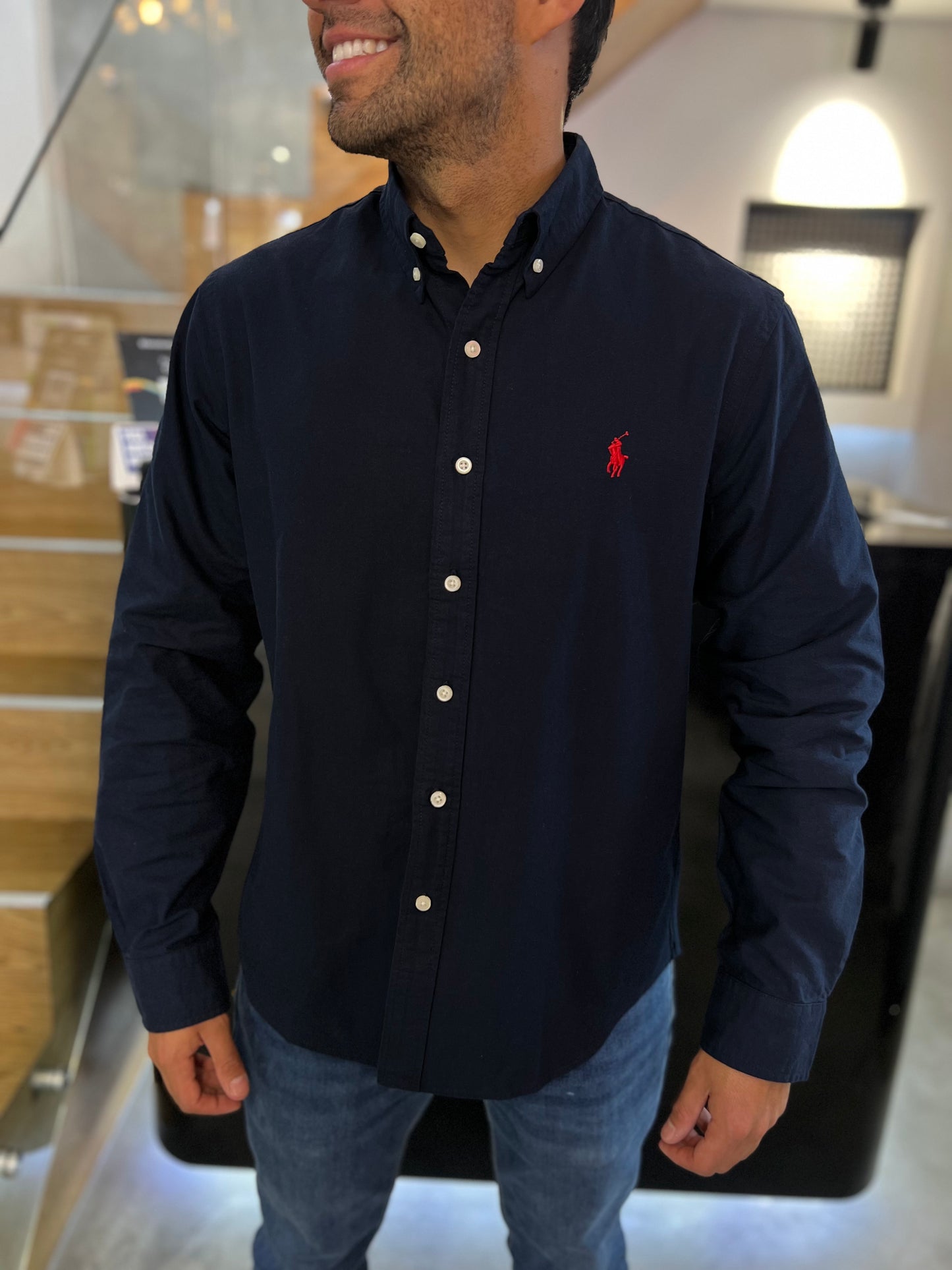 Camisa Polo R.L hombre Oxford Custom Fit