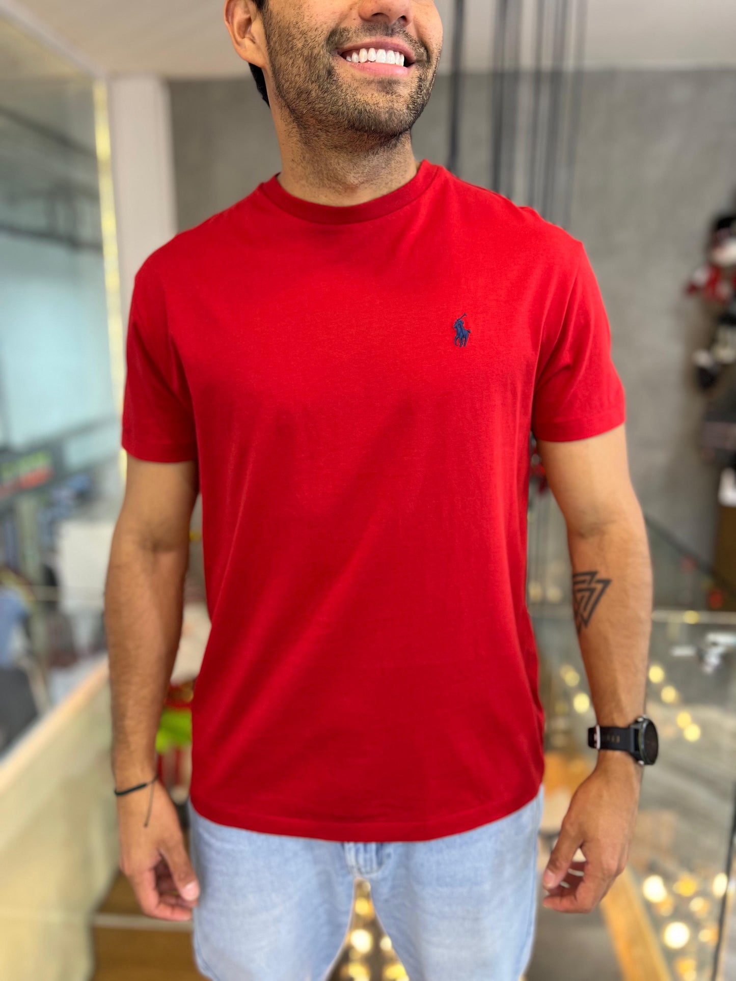 Camiseta Polo R.L hombre Algodón Roja