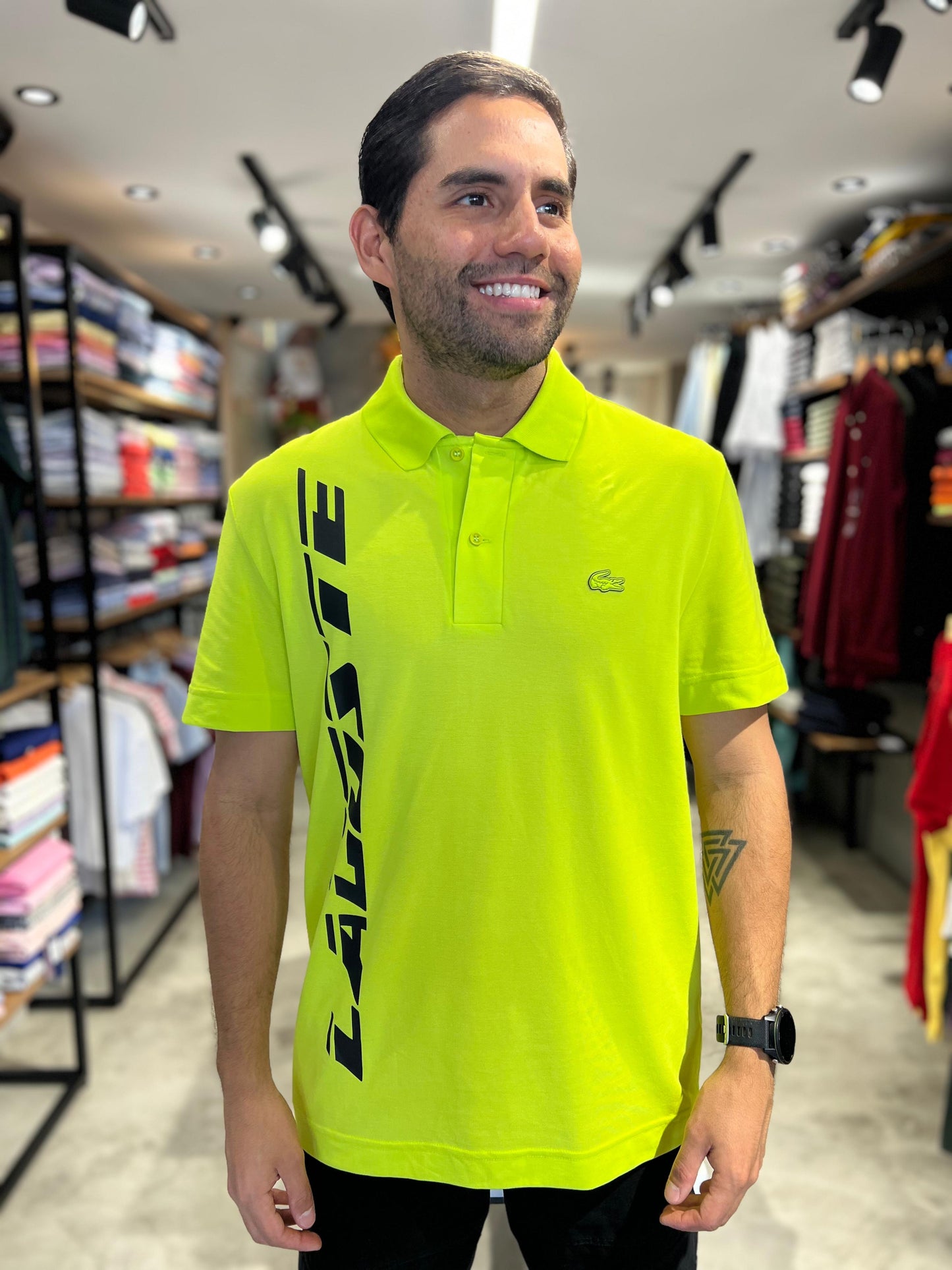 Polo Lacoste Hombre Verde Neón