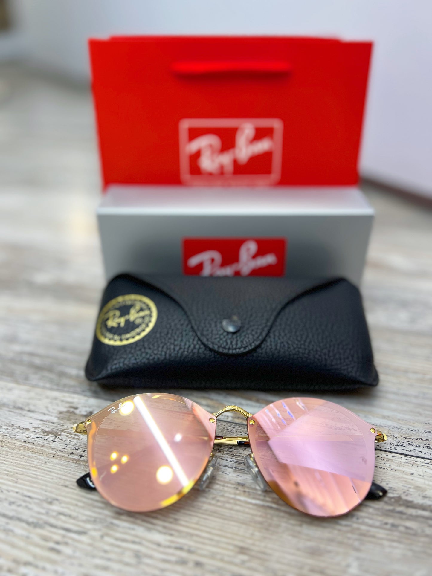 Gafas De Sol Marco Dorado Lente Rosado
