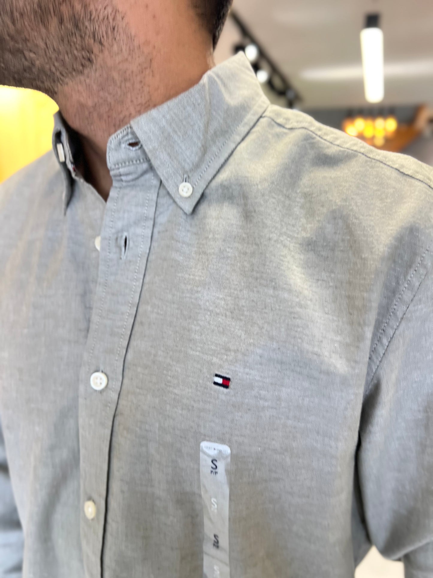 Camisa Tommy Hilfiger Verde Oliva Oxford