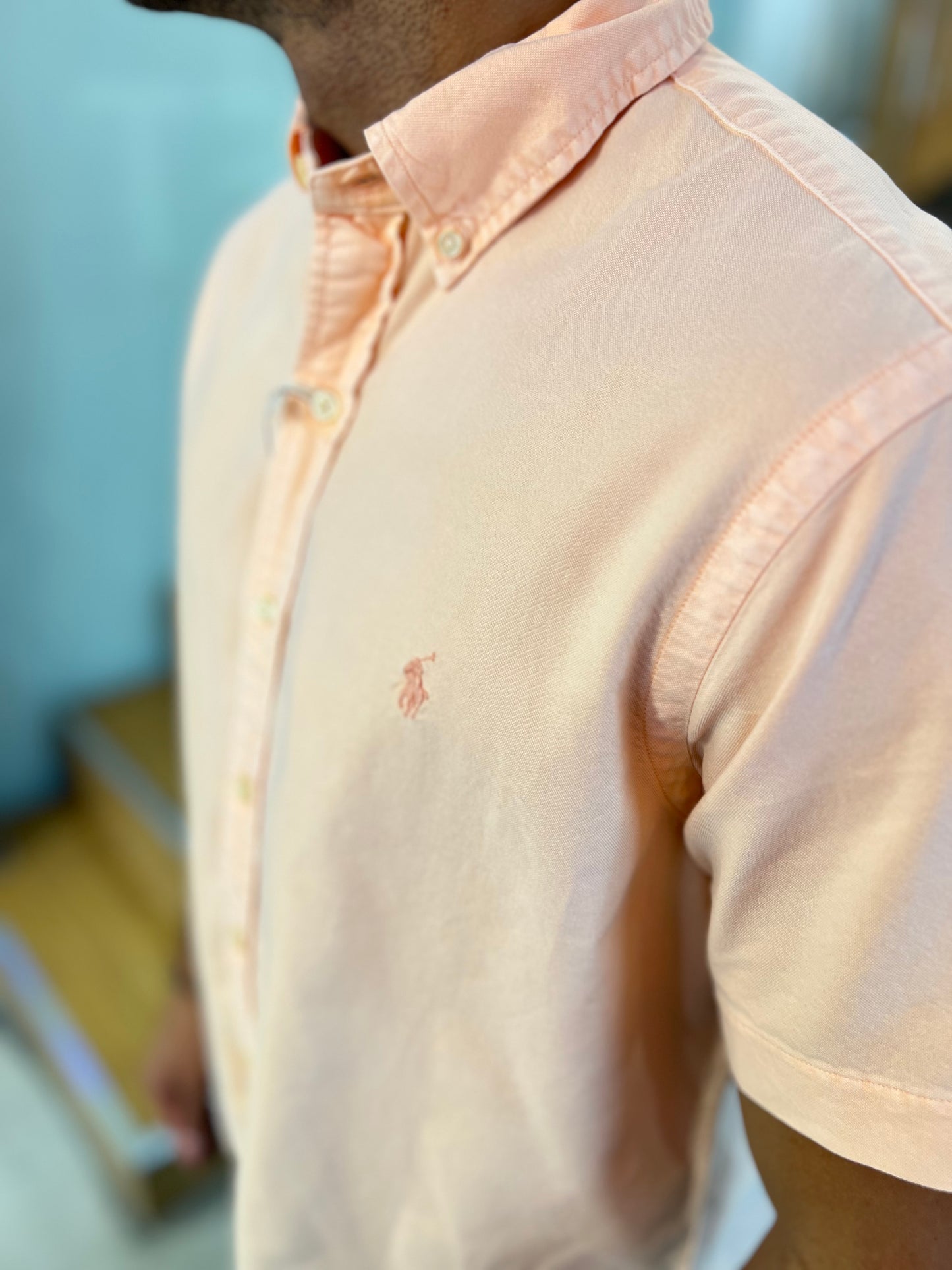 Camisa Polo R.L hombre Manga Corta Oxford