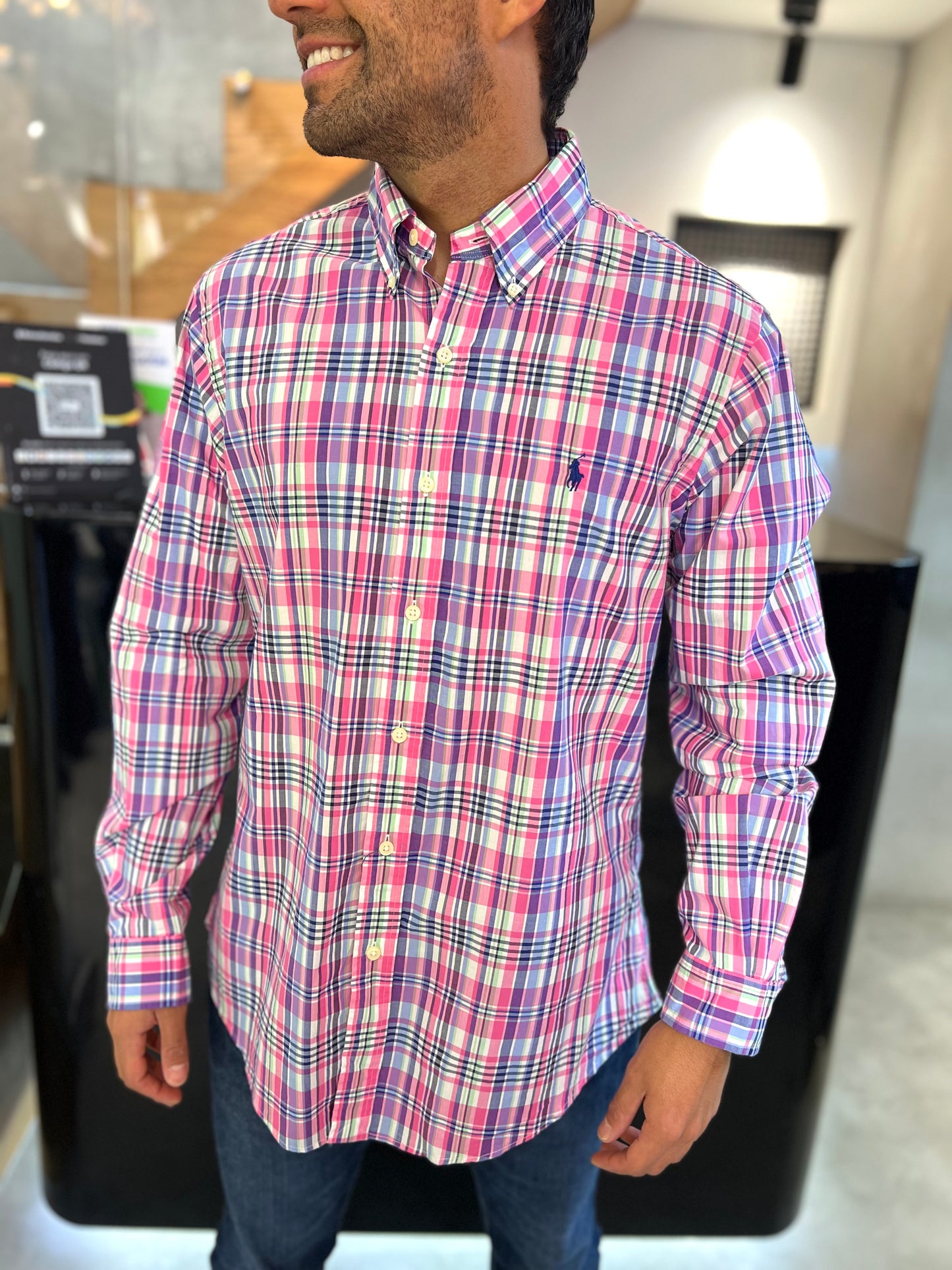 Camisa Polo R.L hombre Algodón Custom Fit