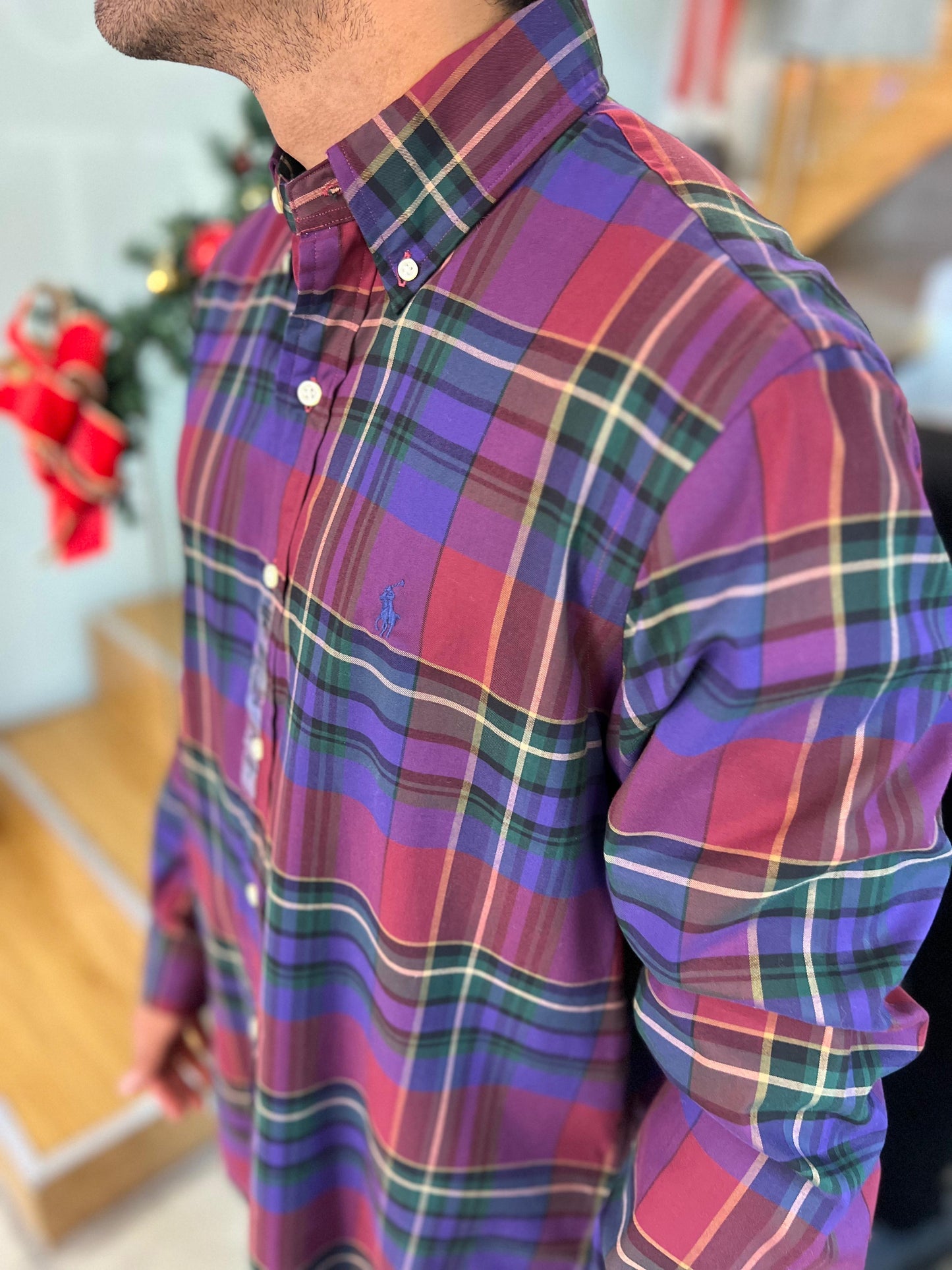 Camisa Polo R.L hombre Algodón Cuadros