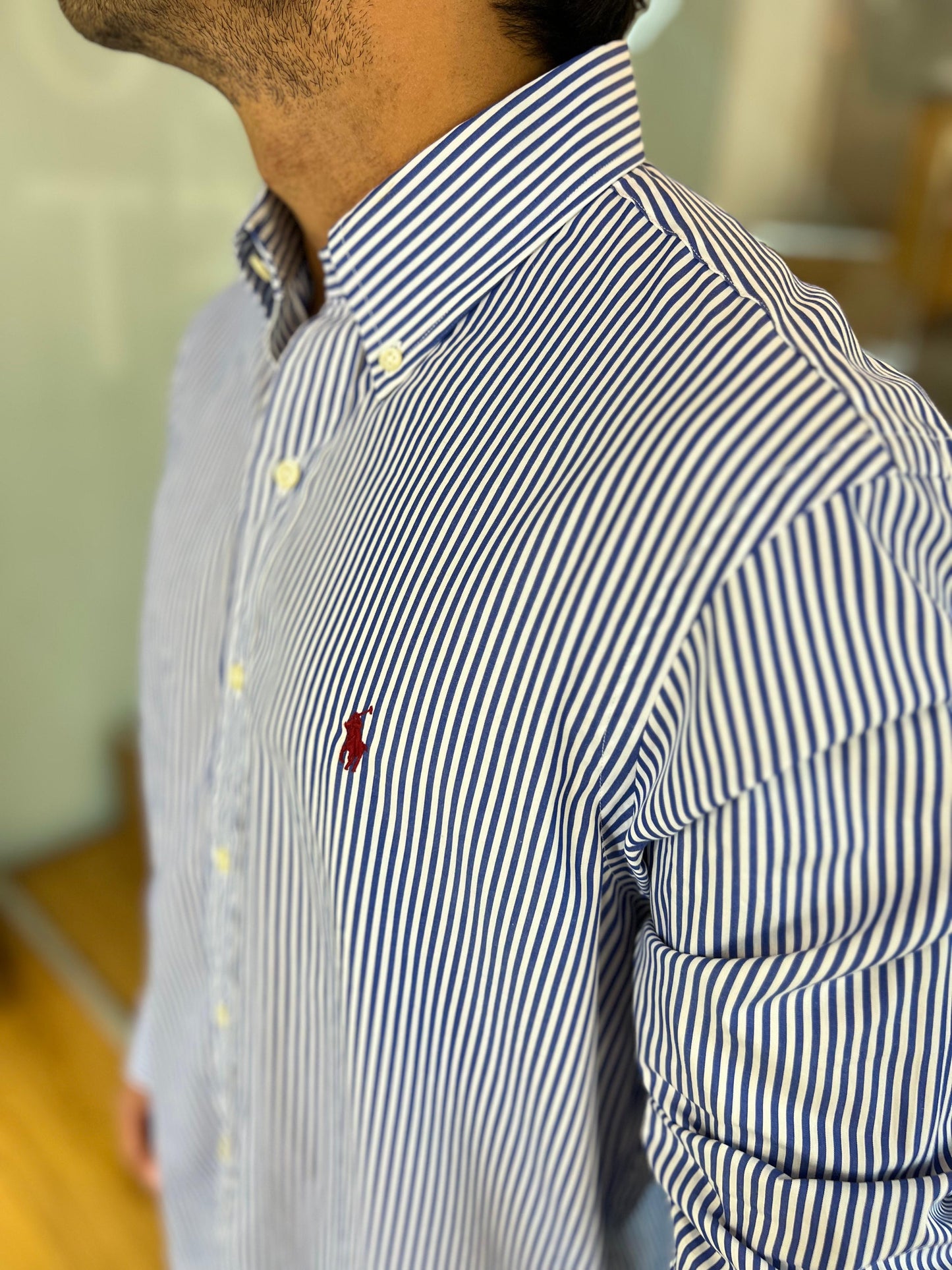 Camisa Polo R.L hombre Algodón Azul