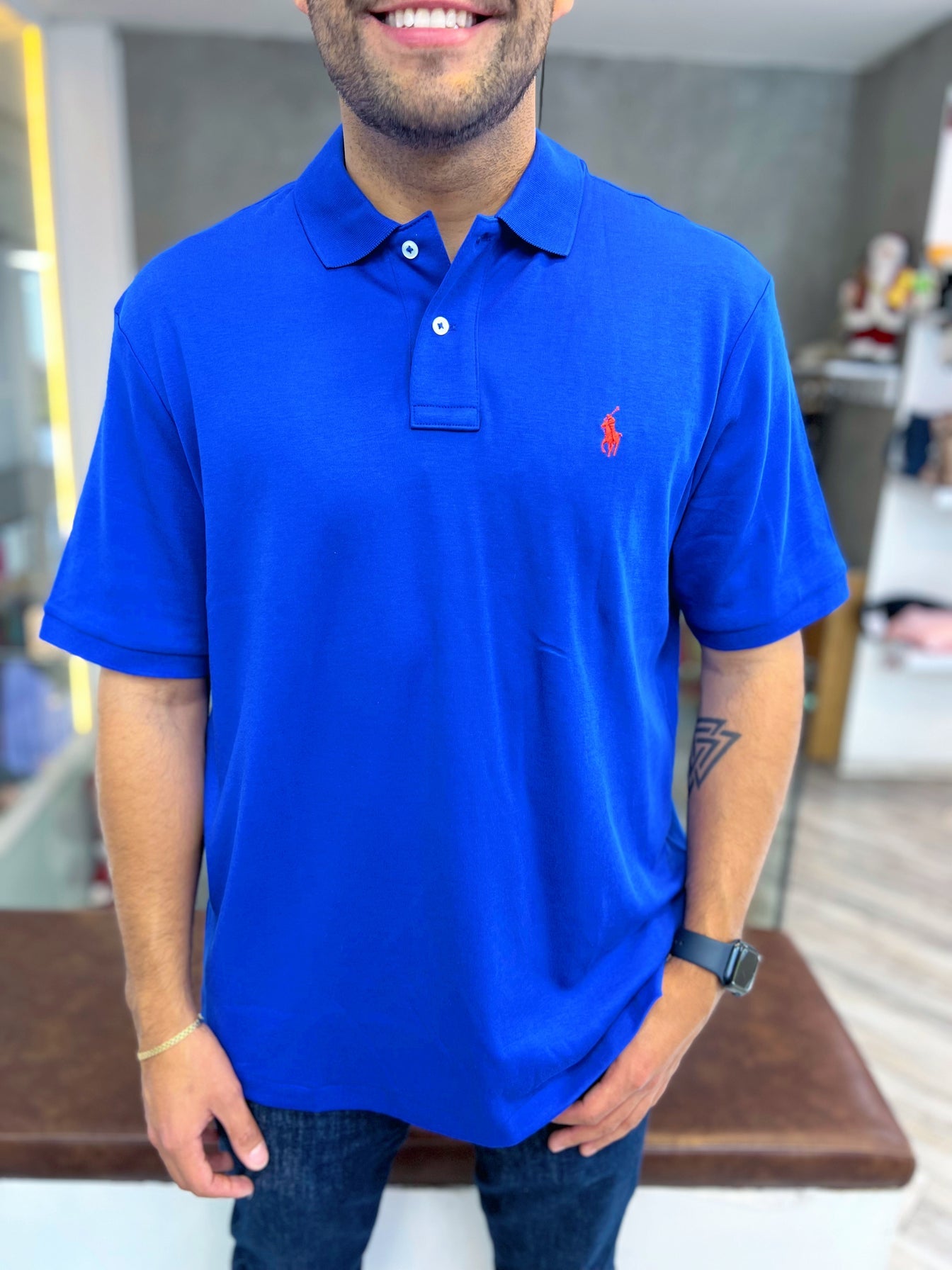 Polo R.L hombre Azul
