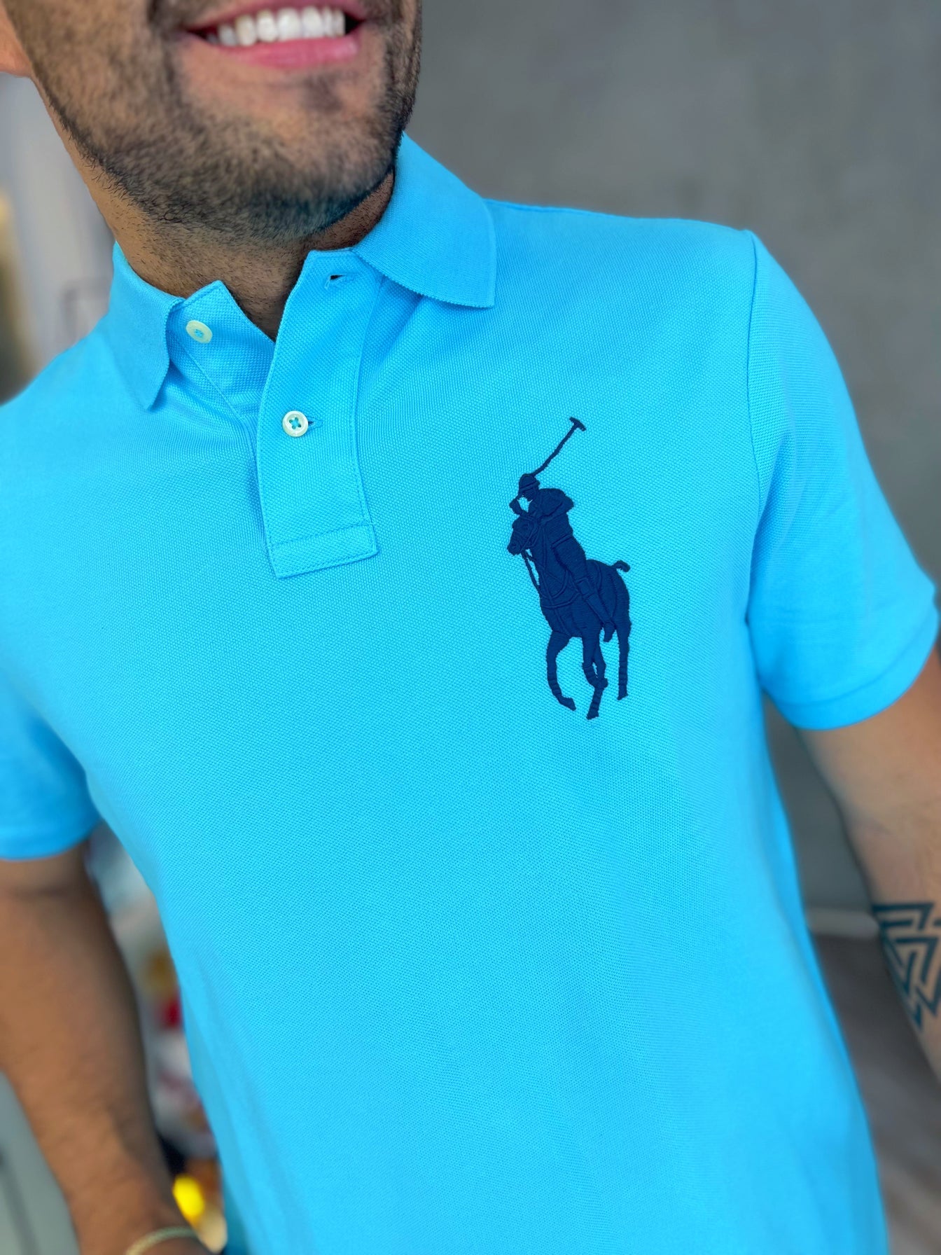 Polo R.L hombre Celeste