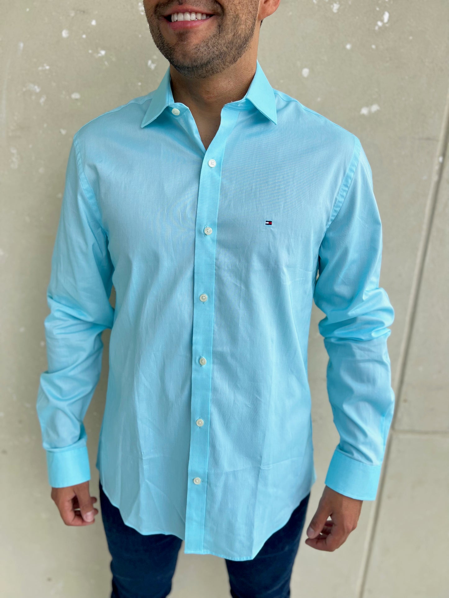 Camisa Tommy Hilfiger Celeste Slim Fit
