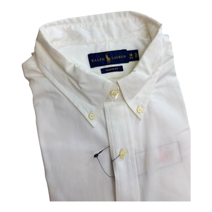 Camisa Polo R.L hombre Algodón Blanca Caballo Azul