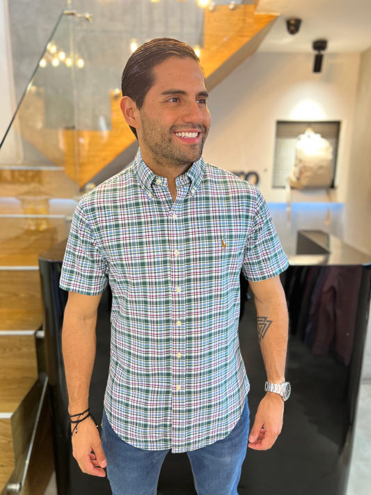 Camisa Polo R.L hombre Algodón Slim Fit Manga Corta