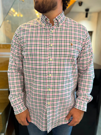 Camisa Polo R.L hombre Oxford Cuadros Caballo Multicolor