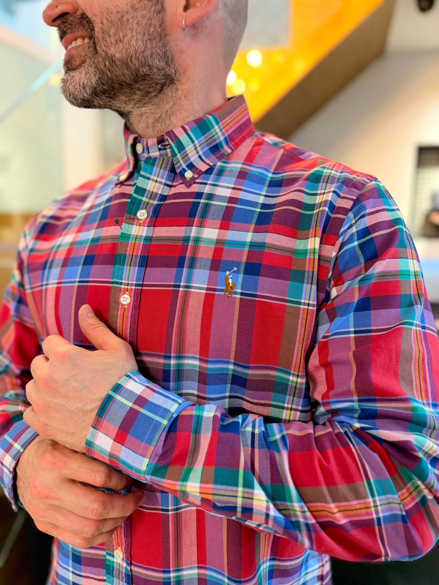 Camisa Polo R.L hombre Oxford Colores Caballo Multicolor