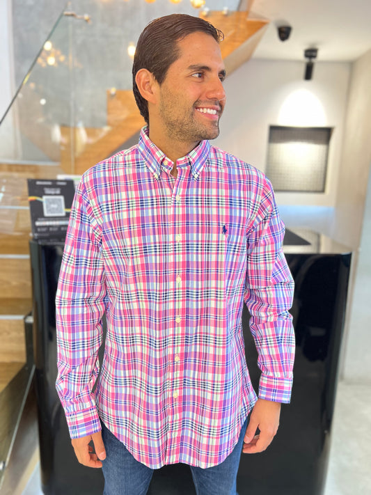 Camisa Polo R.L hombre Algodón Custom Fit