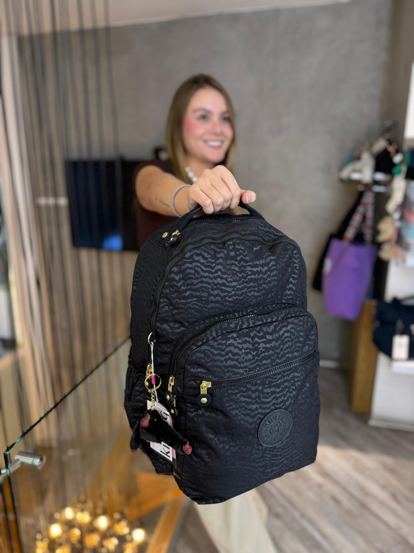 Morral Talla L Negro Estampado
