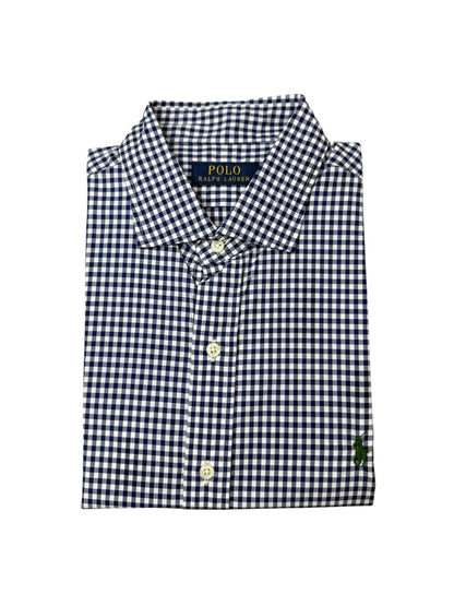 Camisa Polo R.L hombre Algodón Cuadros Azules Caballo Verde
