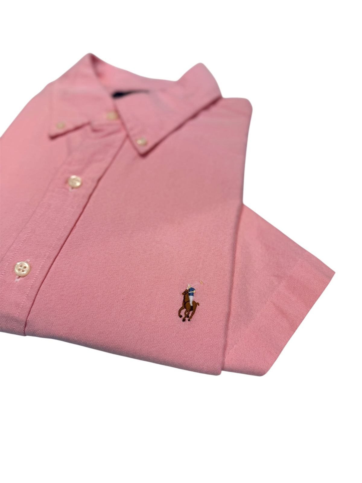 Camisa Polo R.L hombre Oxford Manga Corta Rosada