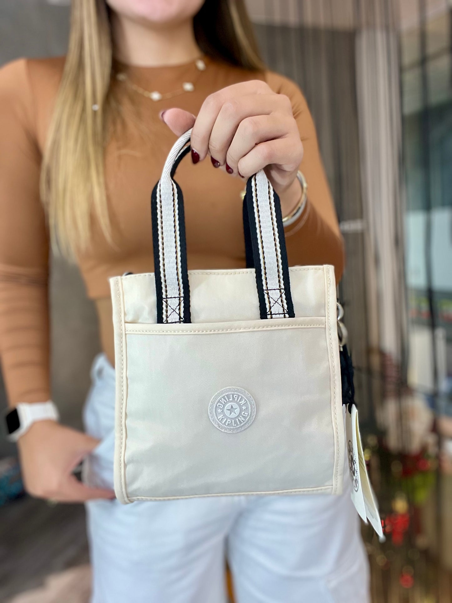 Bolso De Mano Crema
