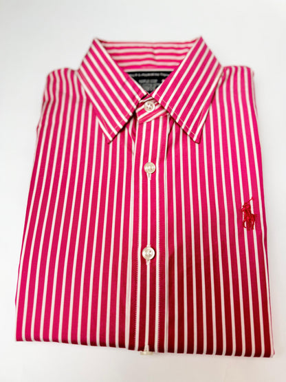 Camisa Polo R.L dama Algodón Rayas Rosadas