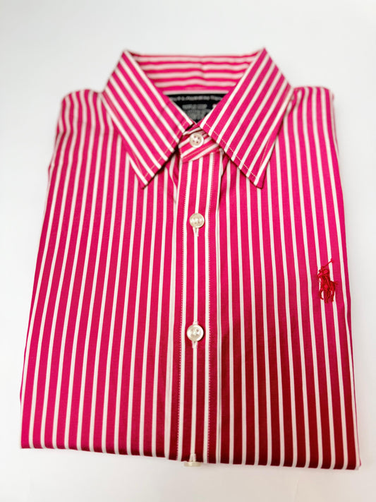 Camisa Polo R.L dama Algodón Rayas Rosadas