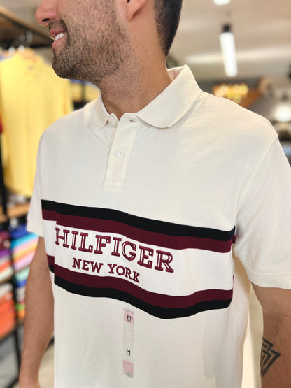 Polo Tommy Hilfiger Hombre Crema