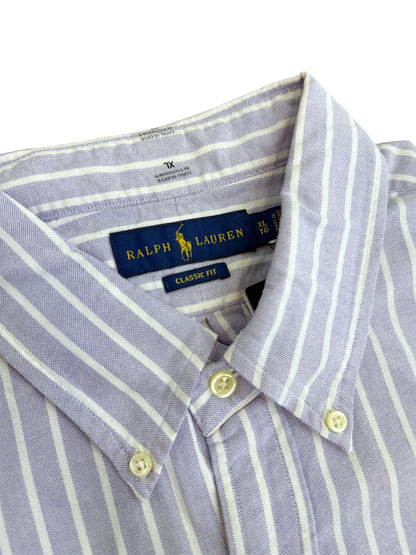 Camisa Polo R.L hombre Oxford Rayas Lilas Caballo Multicolor