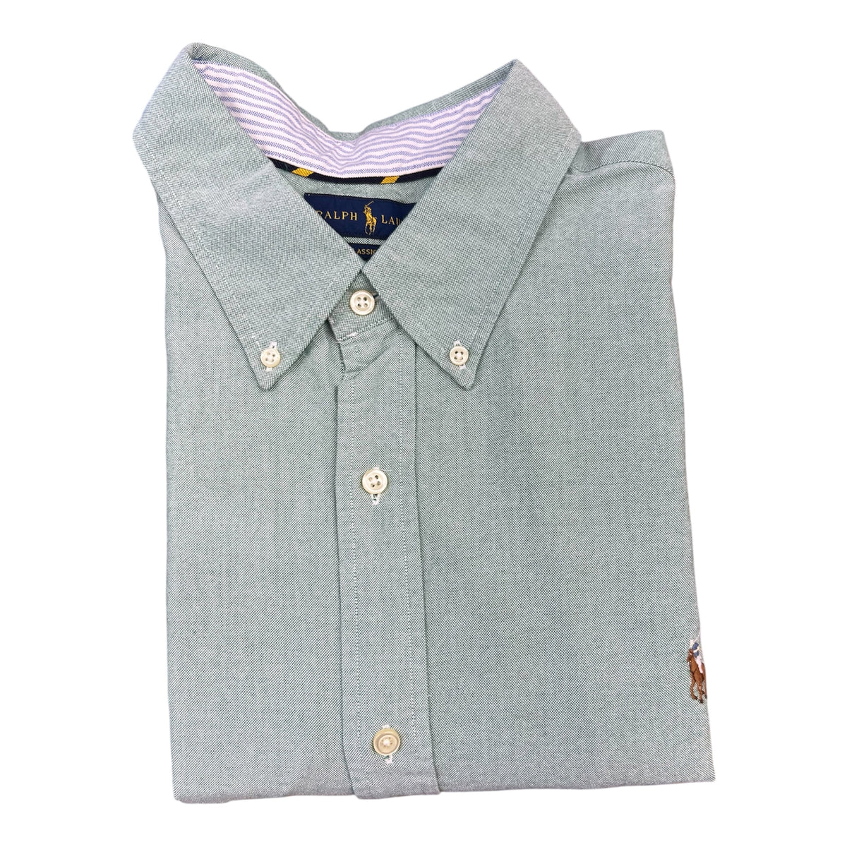 Camisa Polo R.L hombre Oxford Verde Menta Caballo Multicolor