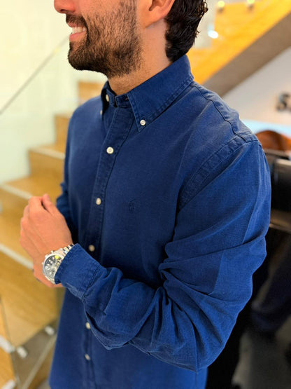 Camisa Polo R.L hombre Algodón Azul Oscuro Caballo Azul