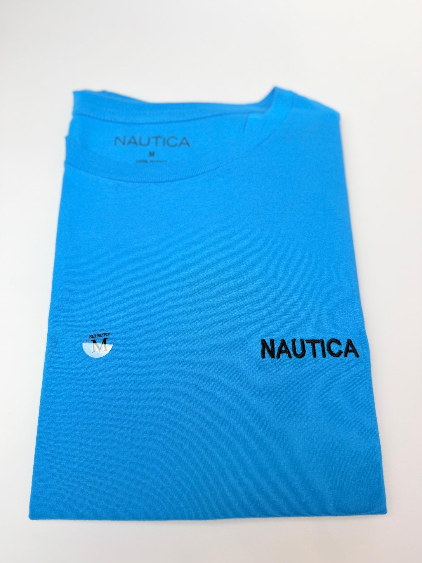 Camiseta Náutica hombre Algodón Celeste