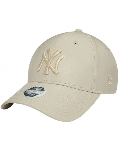 Gorra New Era NY Beig Cuero