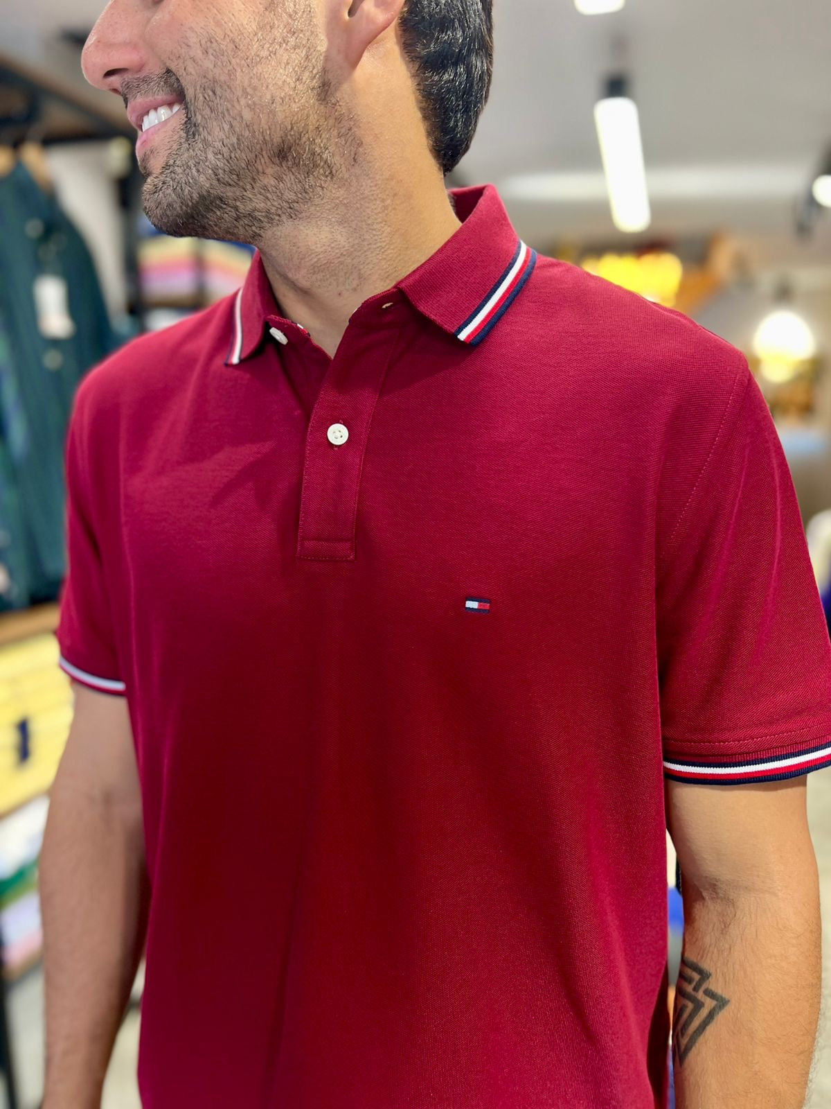 Polo Tommy Hilfiger Hombre Clasico Vinotinto