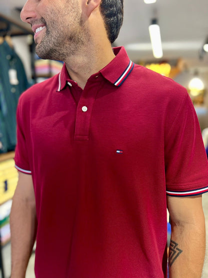 Polo Tommy Hilfiger Hombre Clasico Vinotinto