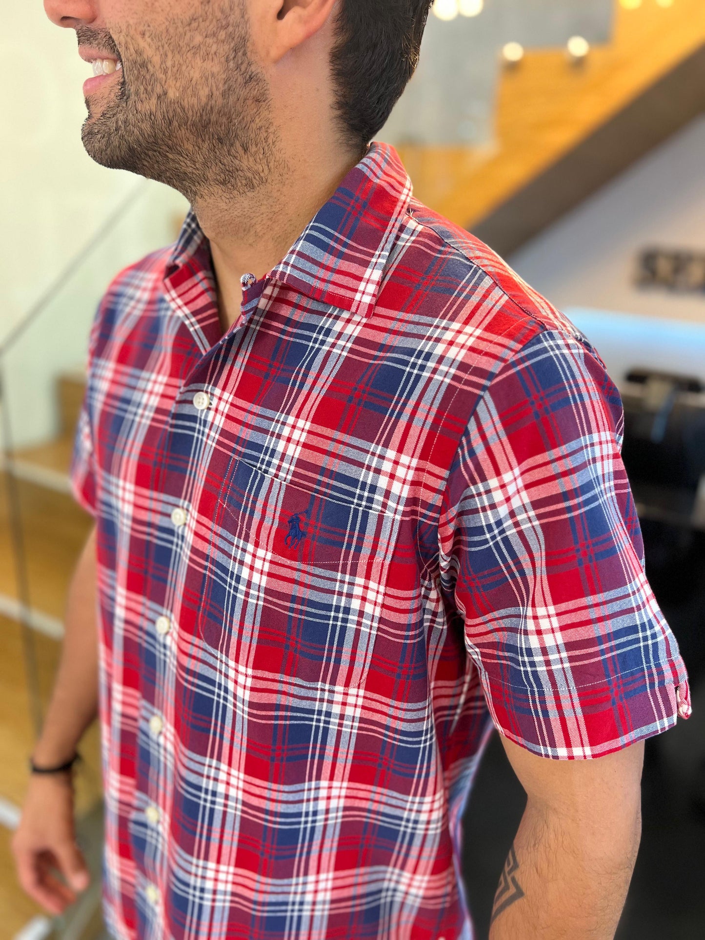 Camisa Polo R.L hombre Algodón Manga Corta