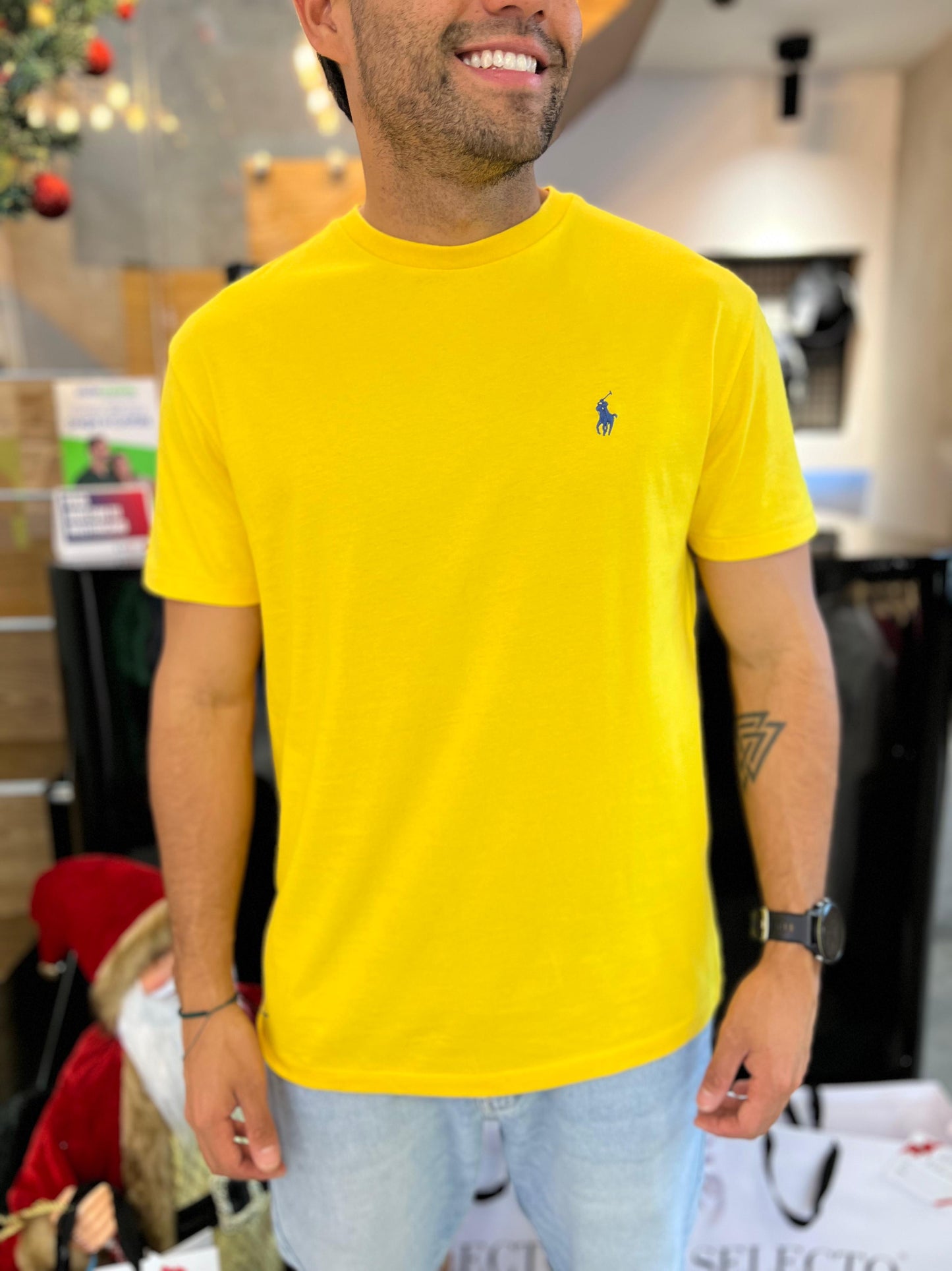 Camiseta Polo R.L hombre Algodón Amarilla
