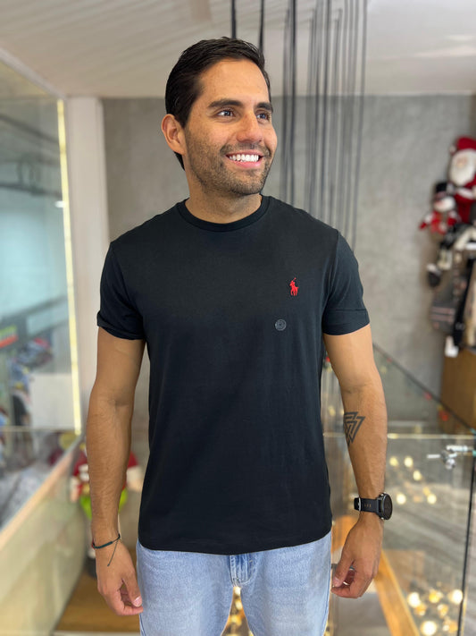 Camiseta Polo R.L hombre Algodón Negra