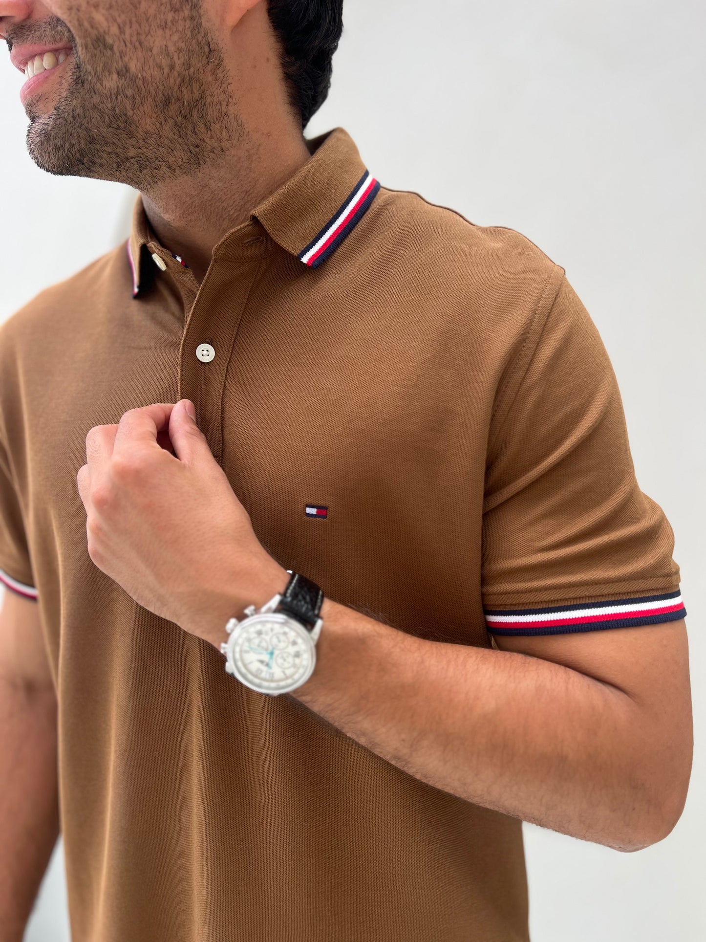 Polo Tommy Hilfiger Hombre Cafe N.C