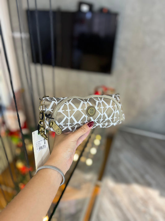 Cartuchera Doble Dorada Estampada