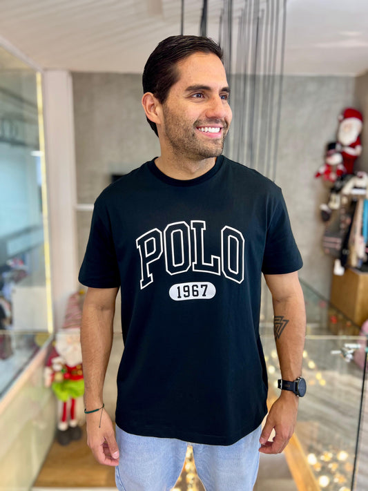 Camiseta Polo R.L hombre Algodón Negra