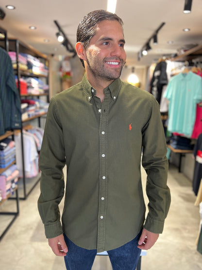 Camisa Polo R.L hombre Verde Militar