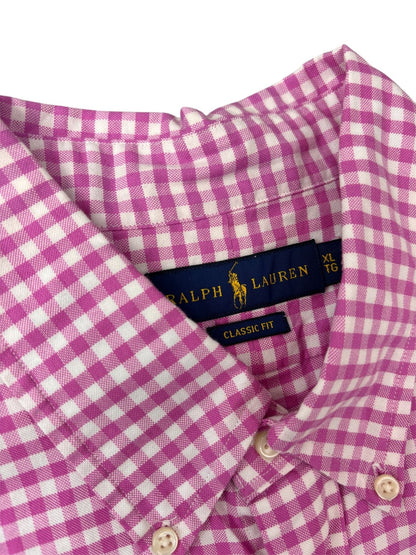 Camisa Polo R.L hombre Oxford Cuadros Rosados Caballo Multicolor