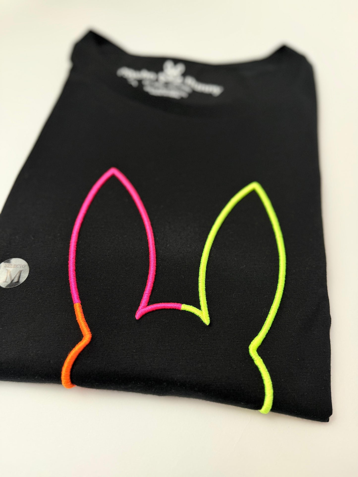 Camiseta Psycho bunny hombre Algodón Negra Colores Neón
