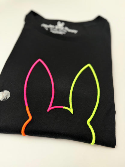 Camiseta Psycho bunny hombre Algodón Negra Colores Neón