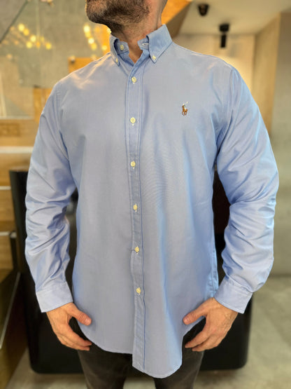Camisa Polo R.L hombre algodón Azul Cielo Caballo Multicolor